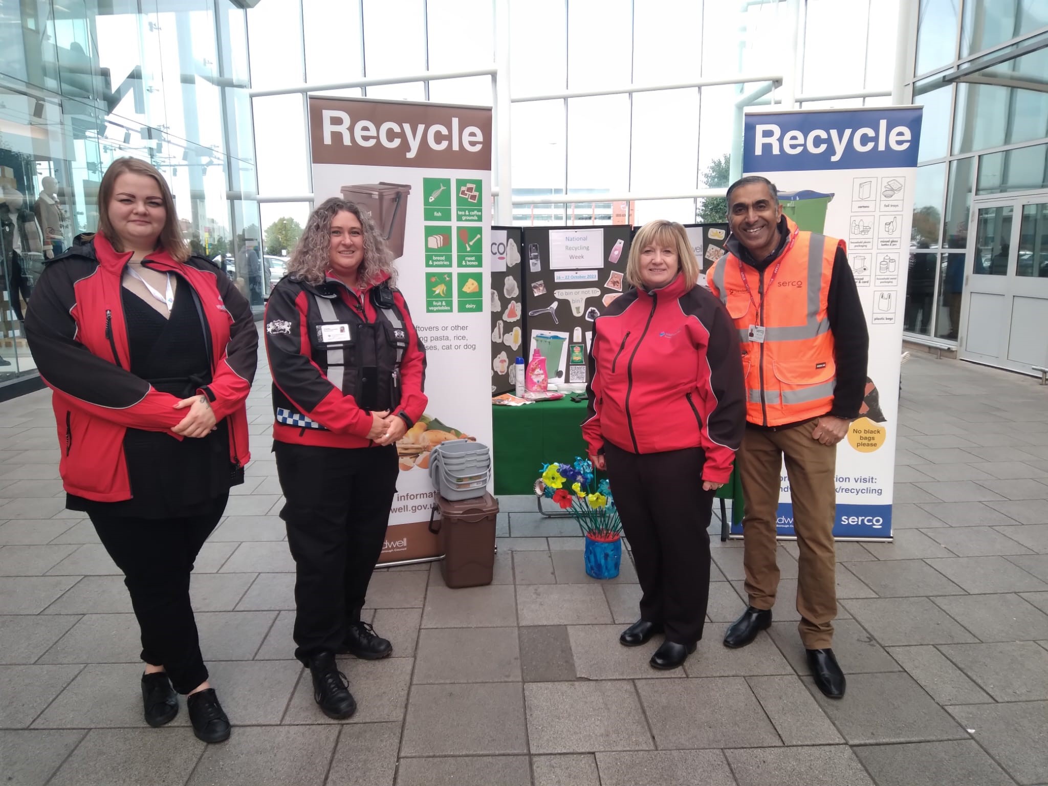 The BID team out promoting “Recycling Week