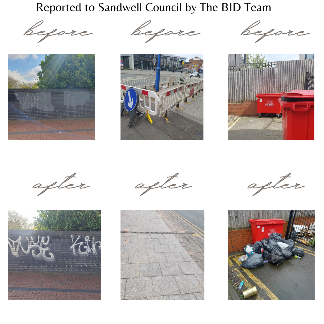 Reported to Sandwell Council by the BID team